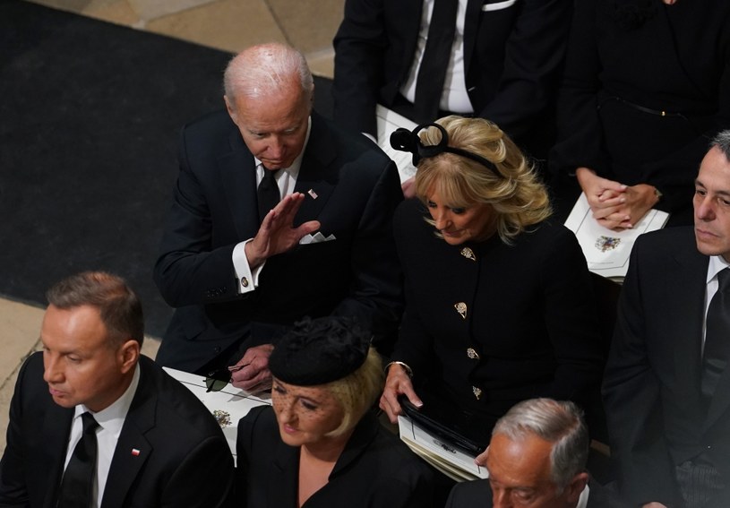 Andzrej i Agata Duda, Joe i Jill Biden na pogrzebie królowej Elżbiety II /Agencja FORUM