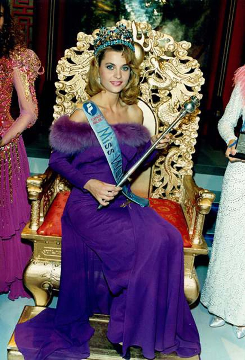 Aneta Kręglicka na zdjęciu z 1989 roku. To właśnie wtedy została Miss Świata /Agencja FORUM