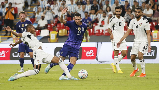 Angel Di Maria w meczu towarzyskim ze Zjednoczonymi Emiratami Arabskimi strzelił dwa gole /	ALI HAIDER /PAP/EPA