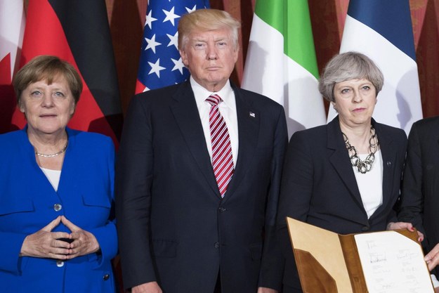 Angela Merkel, Donald Trump i Theresa May /TIBERIO BARCHIELLI / CHIGI PALACE PRESS OFFICE HANDOUT /PAP/EPA