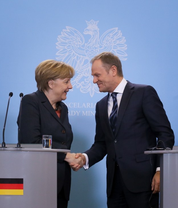 Angela Merkel i Donald Tusk /Paweł Supernak /PAP