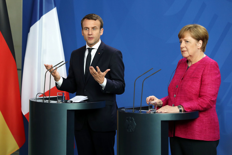 Angela Merkel i Emmanuel Macron /Getty Images