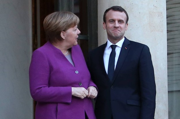 Angela Merkel i Emmanuel Macron /Julie Douxe/News Pictures /PAP/EPA