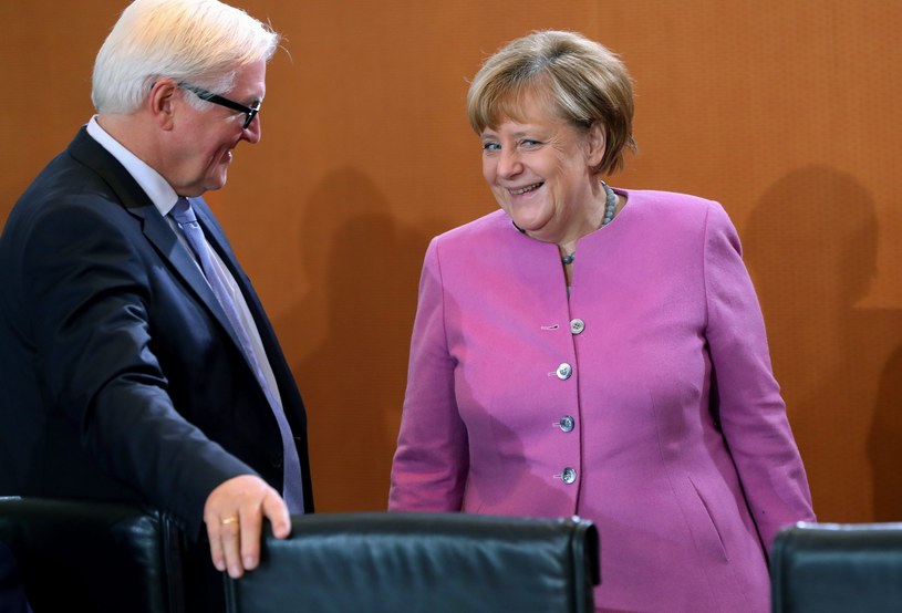 Angela Merkel i Frank-Walter Steinmeier /PAP/EPA