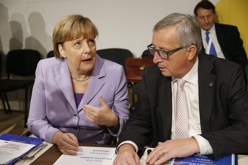 Angela Merkel i Jean-Claude Juncker /PAP/EPA