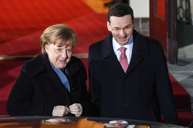 Angela Merkel i Mateusz Morawiecki /Radek Pietruszka /PAP