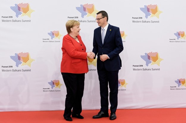 Angela Merkel i Mateusz Morawiecki /Jakub Kaczmarczyk /PAP