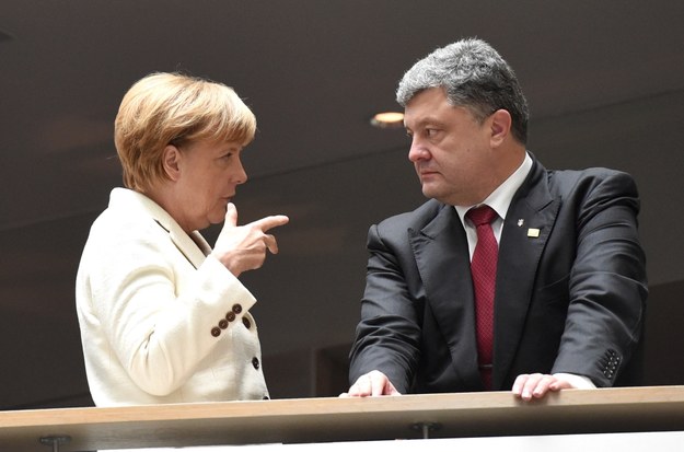 Angela Merkel i Petro Poroszenko /Radek Pietruszka /PAP/EPA