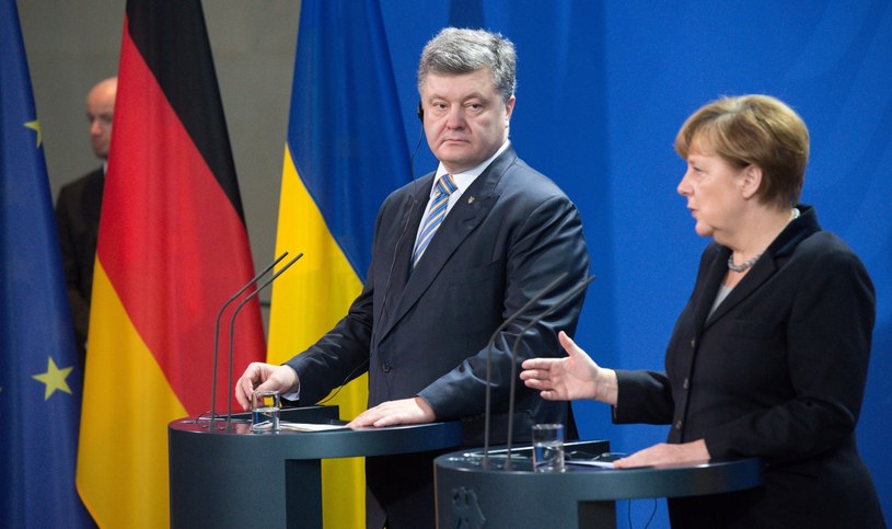 Angela Merkel i Petro Poroszenko /BERND VON JUTRCZENKA /PAP/EPA