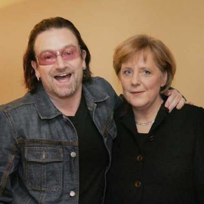 Angela Merkel, Kanclerz Niemiec oraz Bono /AFP