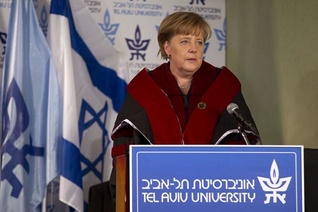Angela Merkel na uniwersytecie w Tel Awiwie /AFP