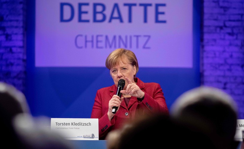 Angela Merkel w Chemnitz /AFP
