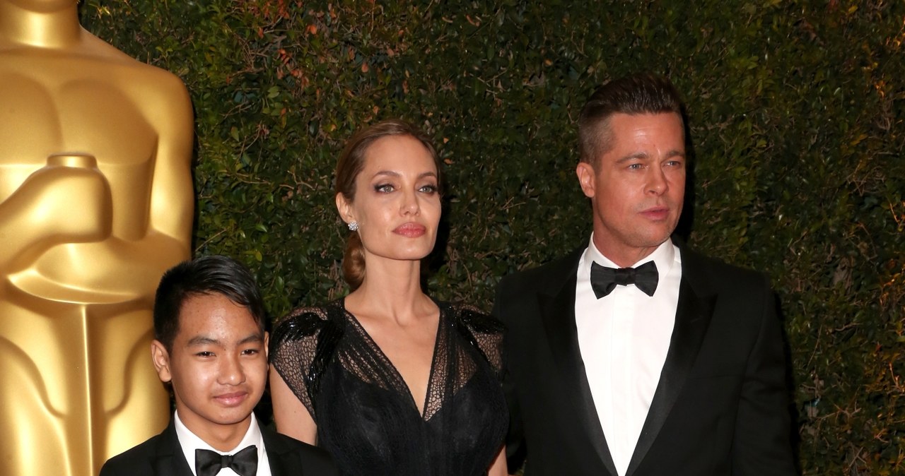 Angelina i Brad z synem Maddoxem /Frederick M. Brown /Getty Images