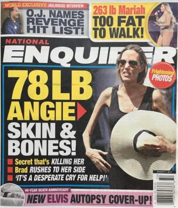 Angelina na jednej z okładek "National Enquirer" /