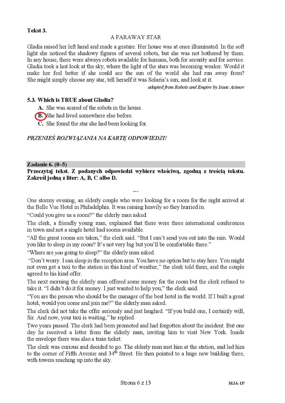 Angielski, matura 2020. Odpowiedzi z języka z angielskiego, poziom podstawowy /RMF FM