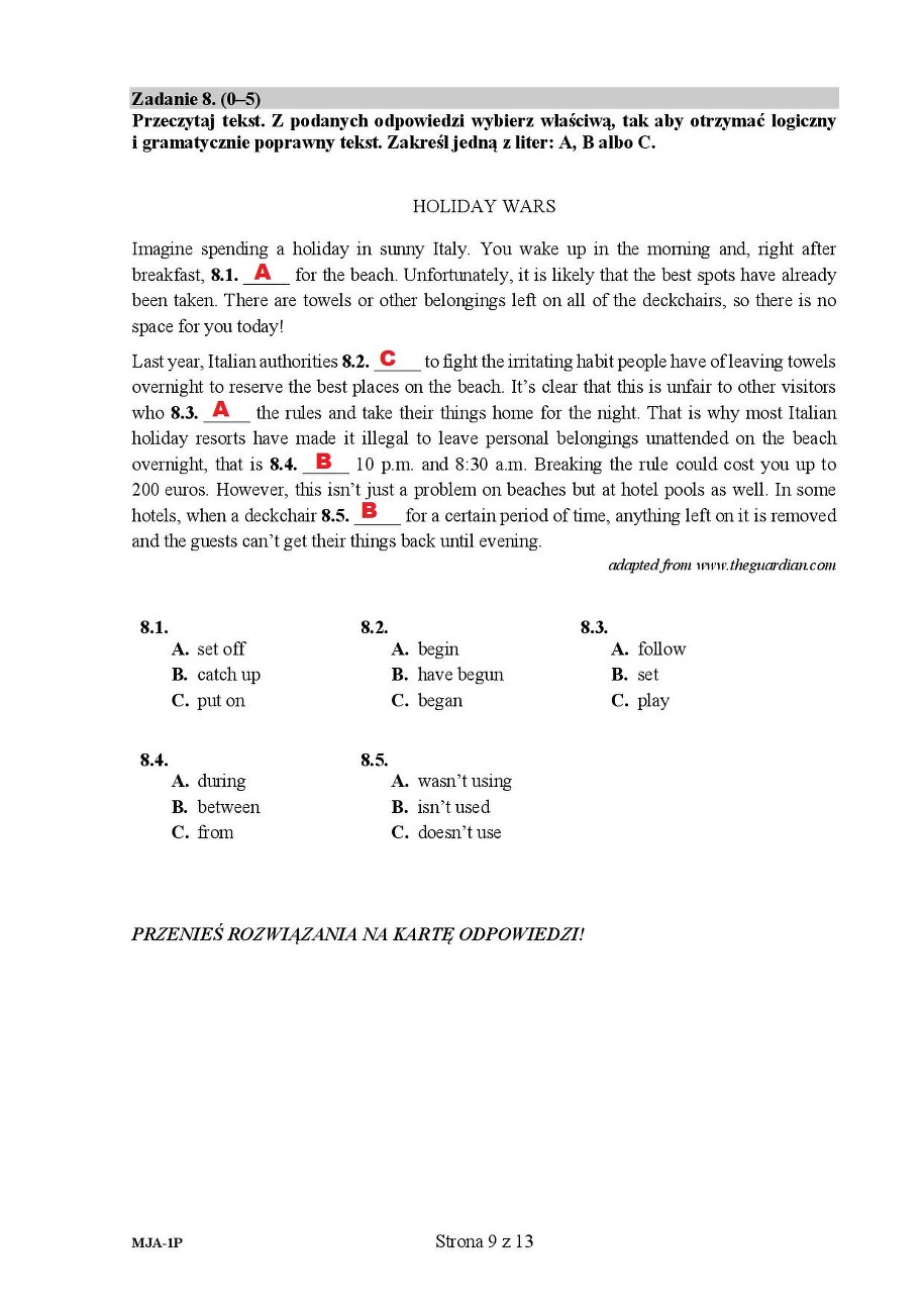 Angielski, matura 2020. Odpowiedzi z języka z angielskiego, poziom podstawowy /RMF FM