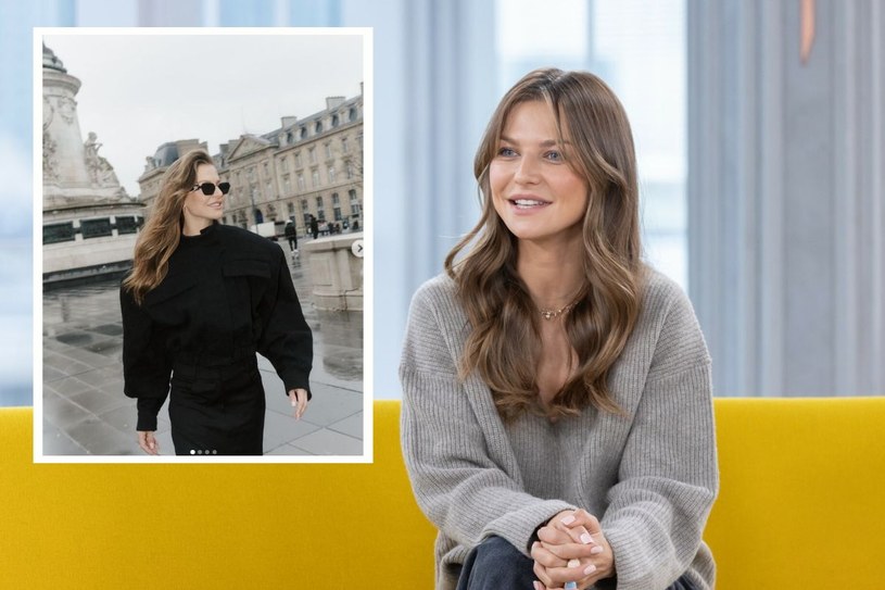 Ania Lewandowska zachwyciła w Paryżu w modnej kurtce /Michal Zebrowski/Dzien Dobry TVN/East News/ screenshot Instagram /East News