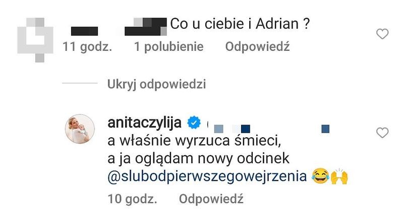 Anita Szydłowska ze "Ślubu od pierwszego wejrzenia" odpowiada fanom /instagram @anitaczylija /Instagram