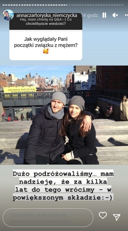 Anna Czartoryska-Niemczycka o podróżach z mężem /www.instagram.com/annaczartoryska_niemczycka /Instagram