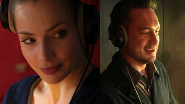 Anna Dereszowska i Marcin Prokop spotkali się w studiu nagrań przy pracy nad "Reniferem Niko". /materiały dystrybutora