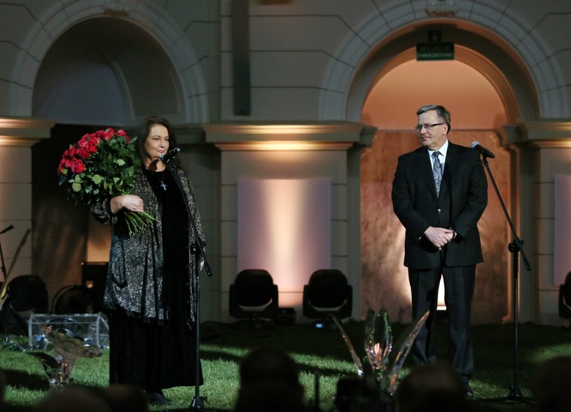 Anna Dymna i prezydent Bronisław Komorowski /Tomasz Gzell /PAP