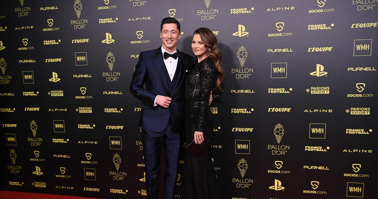 Anna i Robert Lewandowscy na gali Złotej Piłki 2021 /AFP FRANCK FIFE /AFP