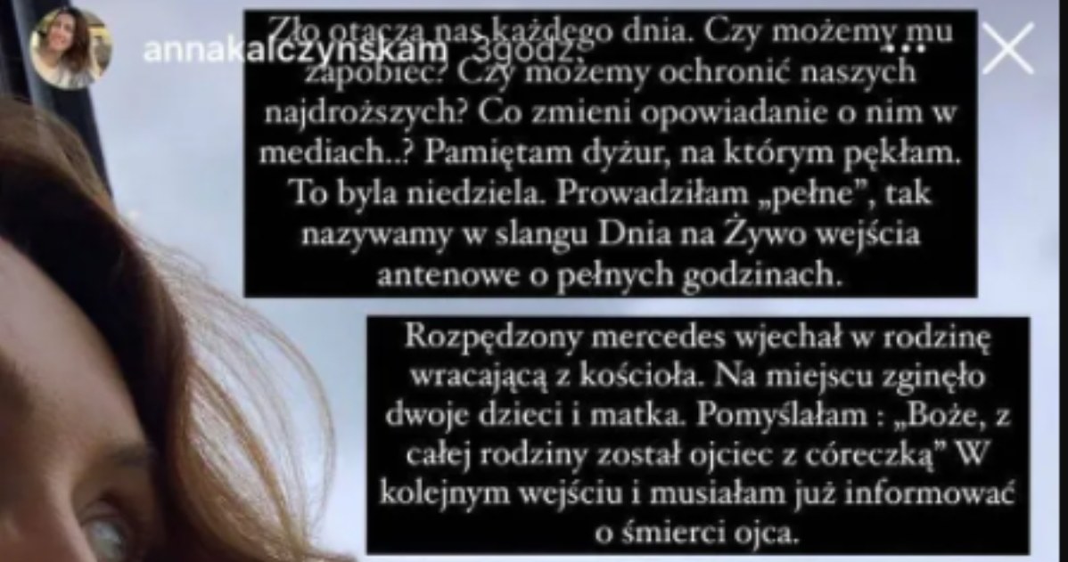 Anna Kalczyńska wstrząśnięta zabójstwem 11-letniego Sebastiana, fot. https://www.instagram.com/annakalczynskam/ /Instagram