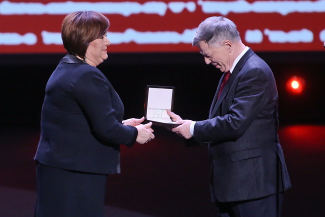 Anna Komorowska i Jan Miodek /PAP/Rafał Guz /PAP