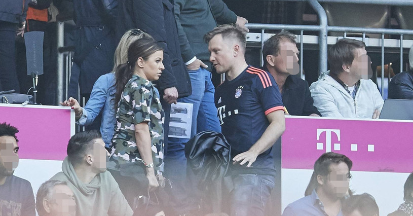 Anna Lewandowska i Kuba Wesołowski na meczu Bayern-Borussia /Peter Schatz /East News