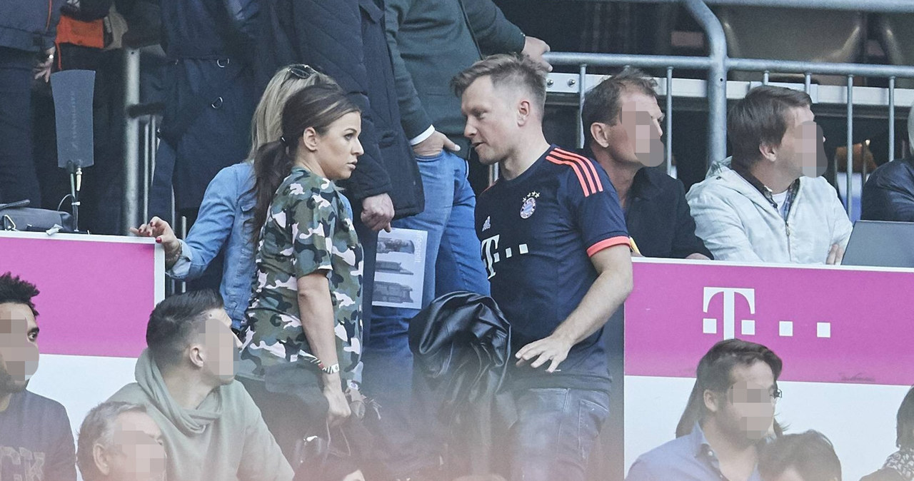 Anna Lewandowska i Kuba Wesołowski na meczu Bayern-Borussia /Peter Schatz /East News