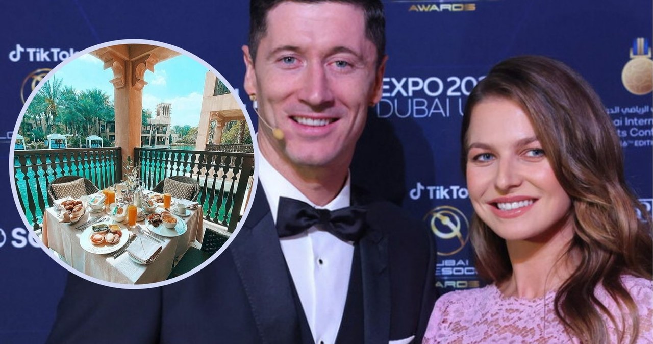 Anna Lewandowska i Robert Lewandowski w Dubaju /AFP