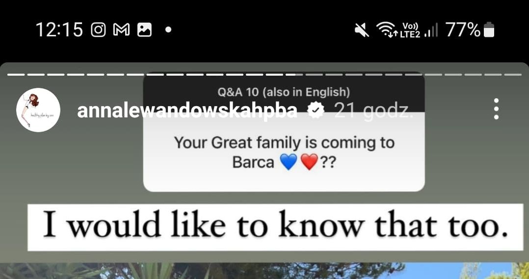 Anna Lewandowska: www.instagram.com/annalewandowskahpba/ /Screen z InstaStory  /Instagram