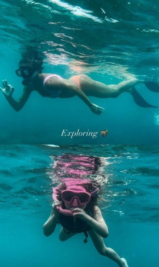 Anna Lewandowska z Klarą postawiły na odkrywanie głębin. /Instagram