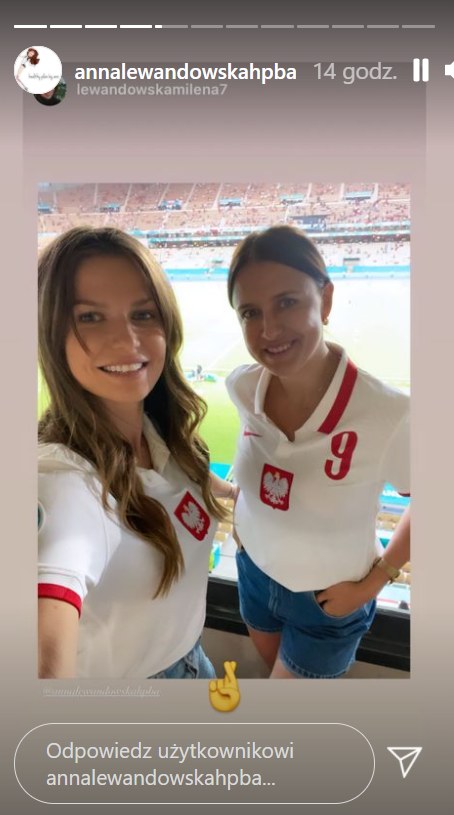 Anna Lewandowska ze szwagierką na meczu Hiszpania - Polska   /https://www.instagram.com/annalewandowskahpba/ /Instagram