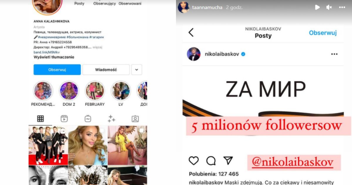 Anna Mucha ujawnia influencerów popierających Putina na Instagramie /@taannamucha /Instagram