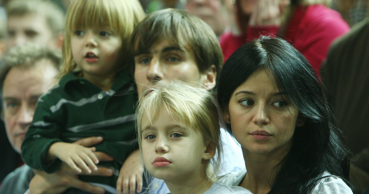 Anna Przybylska, Jarosław Bieniuk i dzieci, Oliwia i Szymon (2009) /Łukasz Ostalski /East News