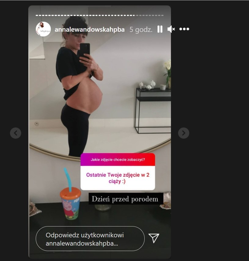 Anna w ostatnich dniach przed porodem /Instagram