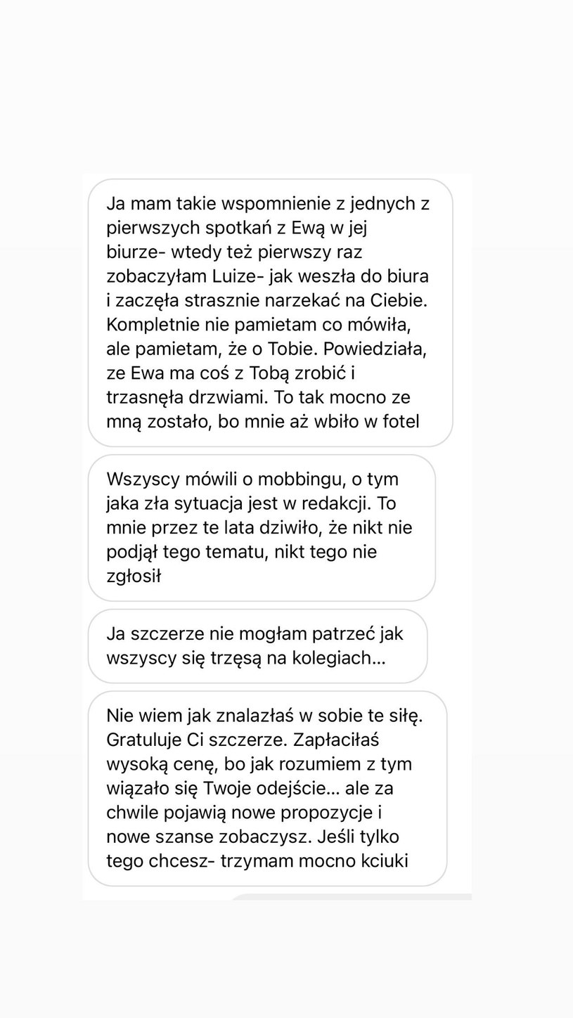 Anna Wendzikowska publikuje na Instagramie wiadomości od pracowników TVN /@aniawendzikowska /Instagram