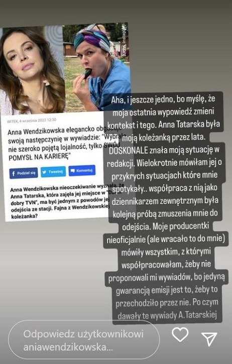 Anna Wendzikowska ujawnia prawdę o koleżance z pracy. /Instagram @aniawendzinkowska /Instagram