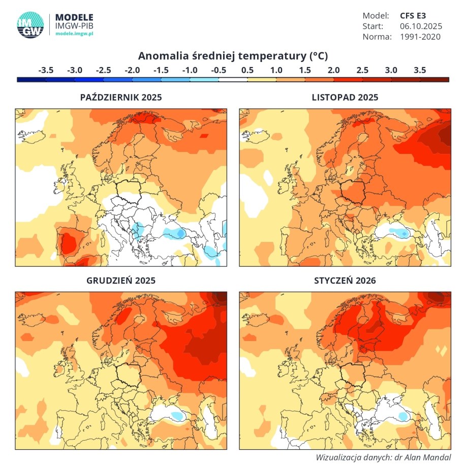 Anomalia średniej temperatury /IMGW /RMF24
