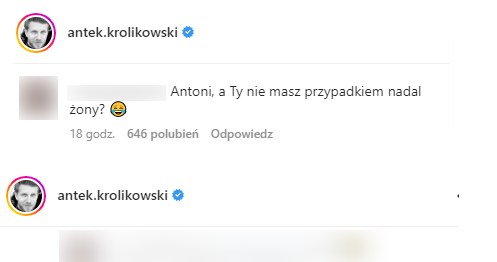 Antek Królikowski na Instagramie odpowiada na hejterskie komentarze /@antek.krolikowski /Instagram