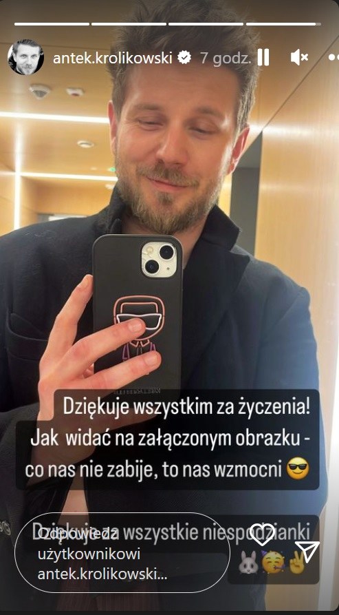 Antoni Królikowski dziękuje za urodzinowe życzenia /Instagram