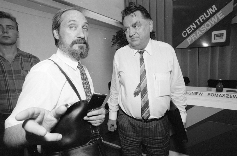 Antoni Macierewicz i Jan Olszewski w 1992 roku /Jacek Dominski/REPORTER /East News