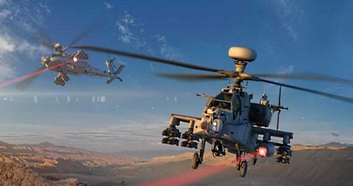 Apache uzbrojone w działo laserowe. Fot. Raytheon /materiały prasowe