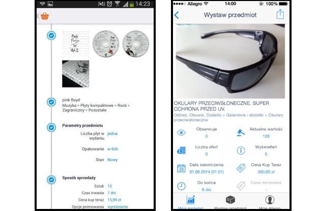 Aplikacja Allegro Sprzedaż zadebiutowała w wersjach dla systemu Android (z lewej strony) oraz iOS /materiały prasowe