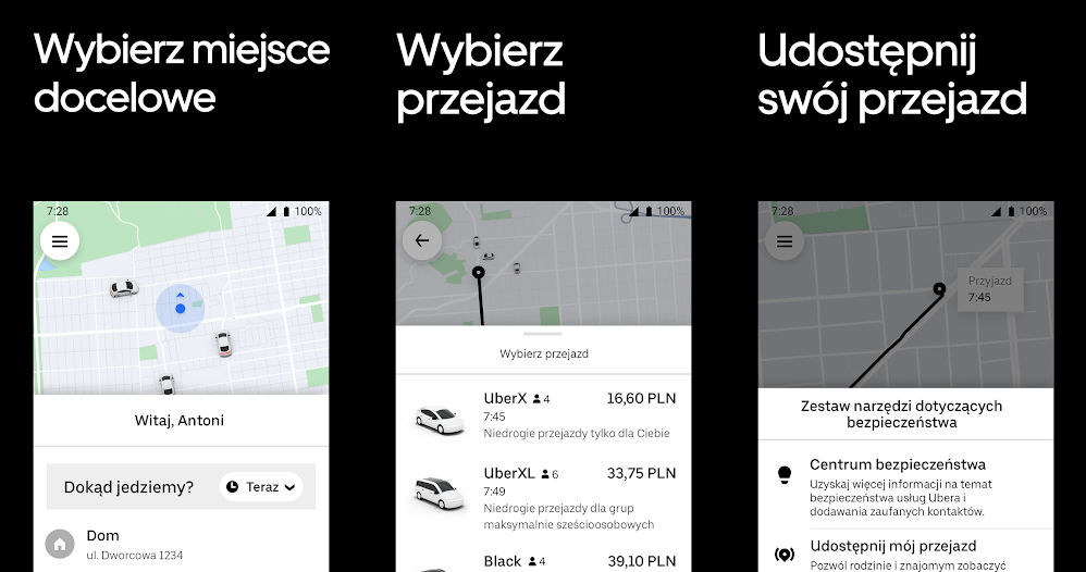 Aplikacja do zamawiania przejazdów Uber /Sklep Play /materiały prasowe
