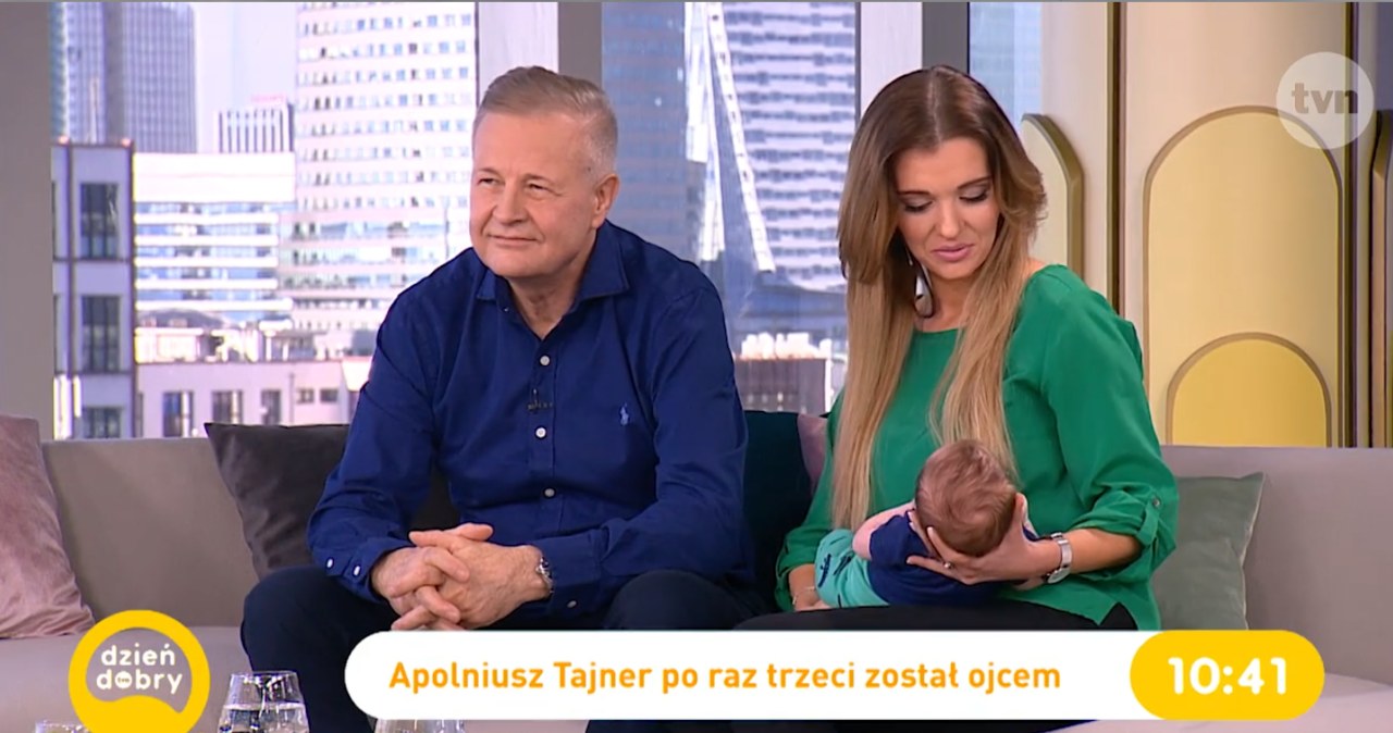 Apoloniusz Tajner i Izabela Podolec-Tajner z synkiem w "Dzień Dobry TVN" /Dzień Dobry TVN /TVN