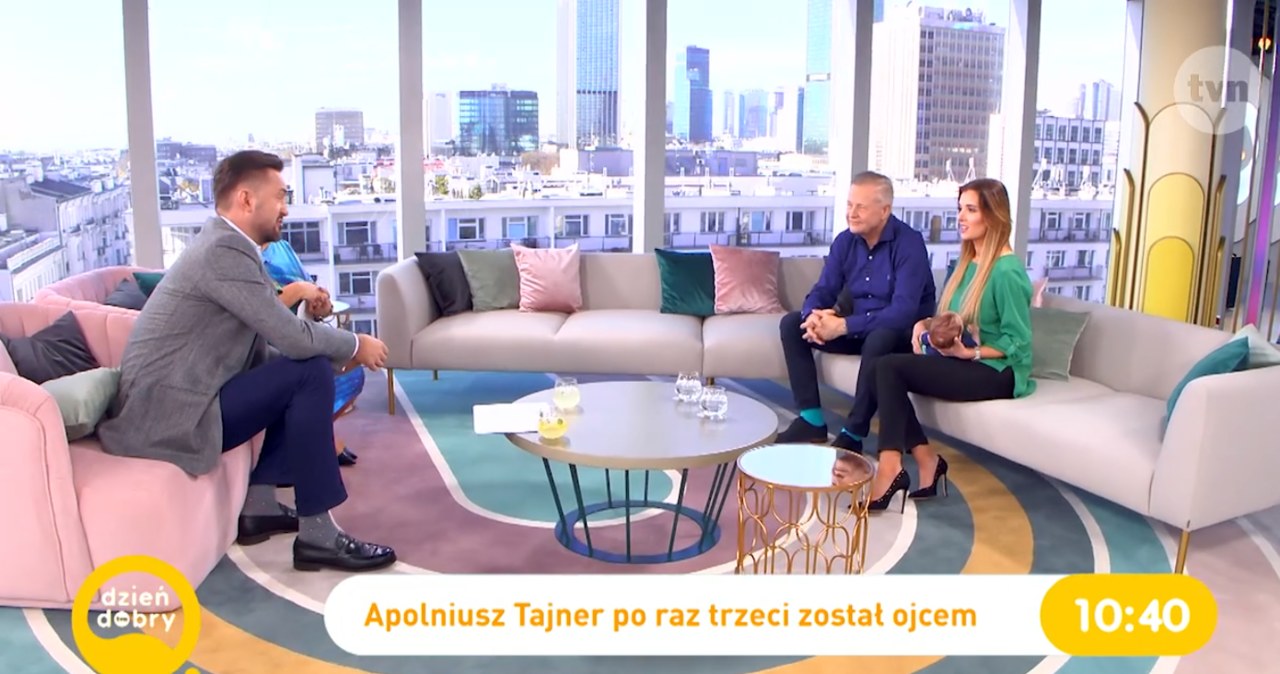 Apoloniusz Tajner i Izabela Podolec-Tajner z synkiem w "Dzień Dobry TVN" /Dzień Dobry TVN /TVN