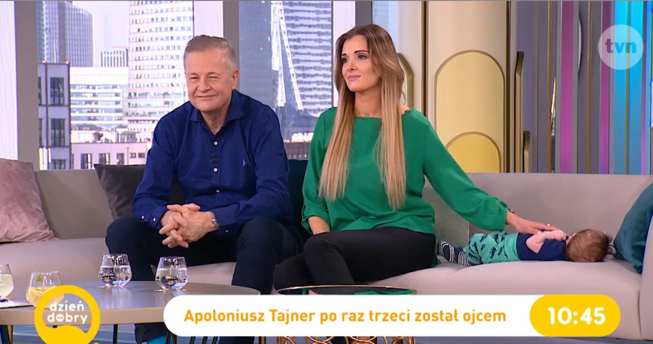 Apoloniusz Tajner i Izabela Podolec-Tajner z synkiem w "Dzień Dobry TVN" /Dzień Dobry TVN /TVN