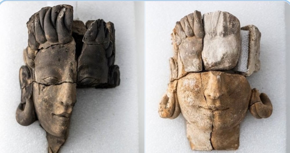 Archeolodzy datują znalezione płaskorzeźby na 2500 lat. Dwie z nich zachowały się w tak dobrym stanie, że można rozpoznać na nich twarze /@ExplicandoTTe /Twitter